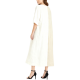 Two-Tone Cream & Beige Linen-Blend Midi Dress